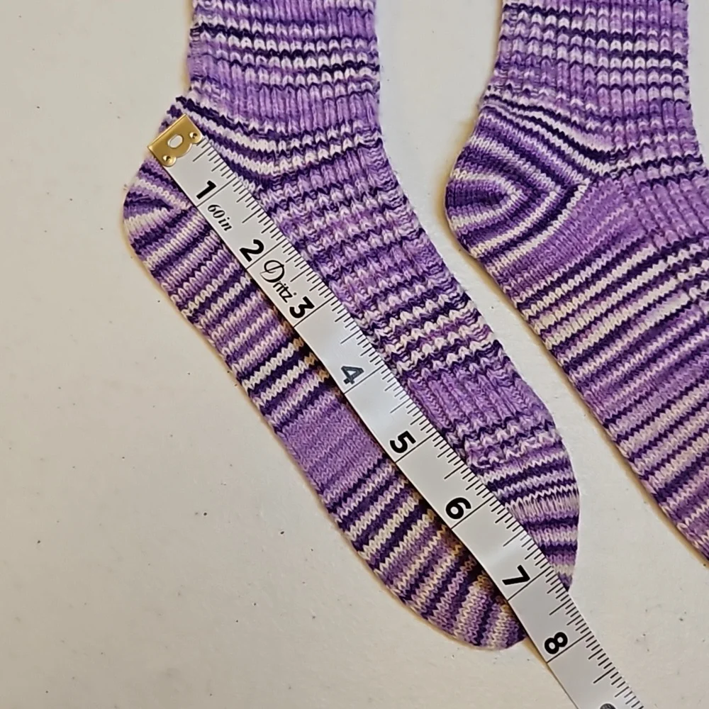 Vintage purple white striped socks 1 pair. Retro 60s kid size